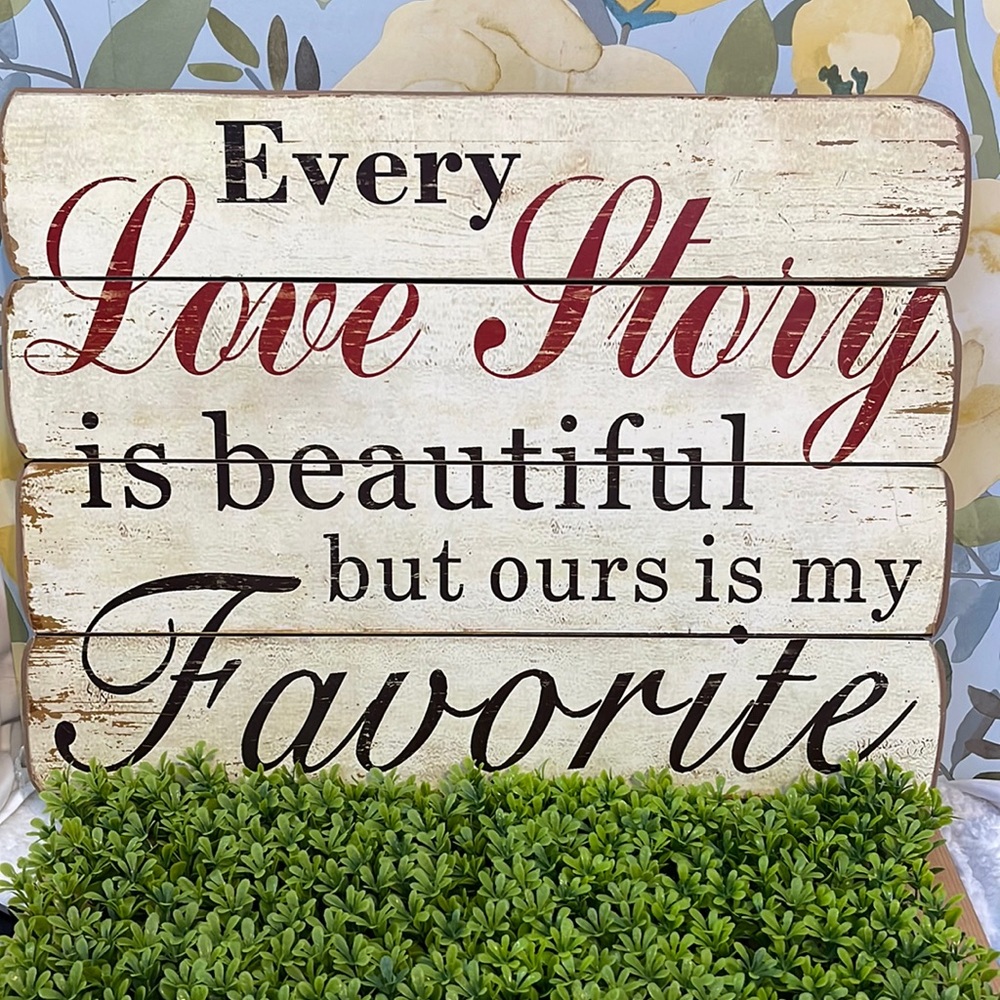 Wedding Love Story Wooden Sign